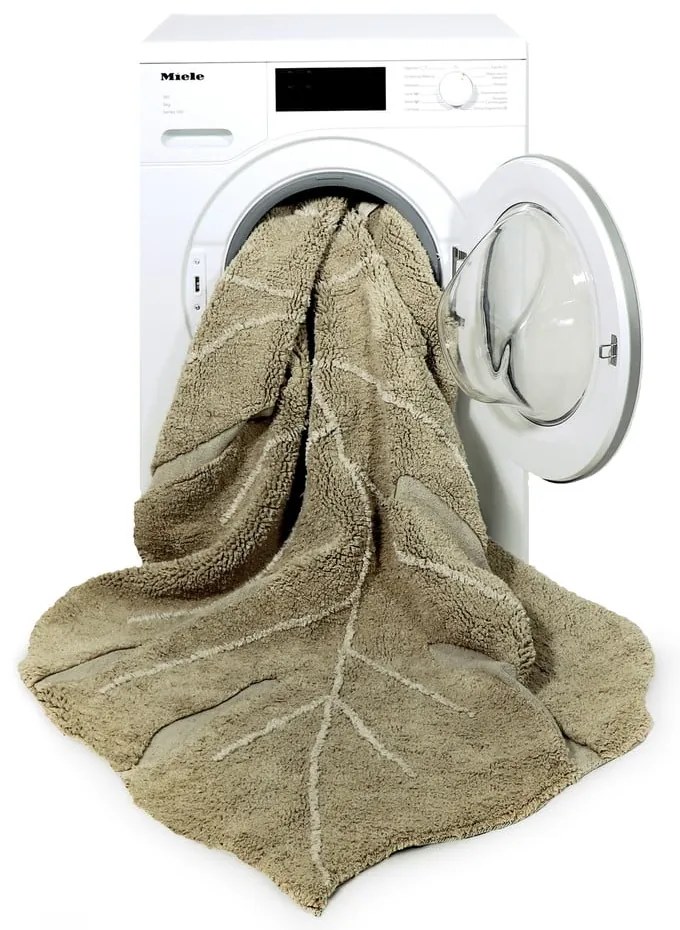 Bawełniany dywan dziecięcy w kolorze khaki tkany ręcznie odpowiedni do prania 120x180 cm Monstera Olive – Lorena Canals