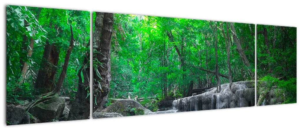 Obraz - Wodospad Erawan, Kanchanaburi, Tajlandia (170x50 cm)