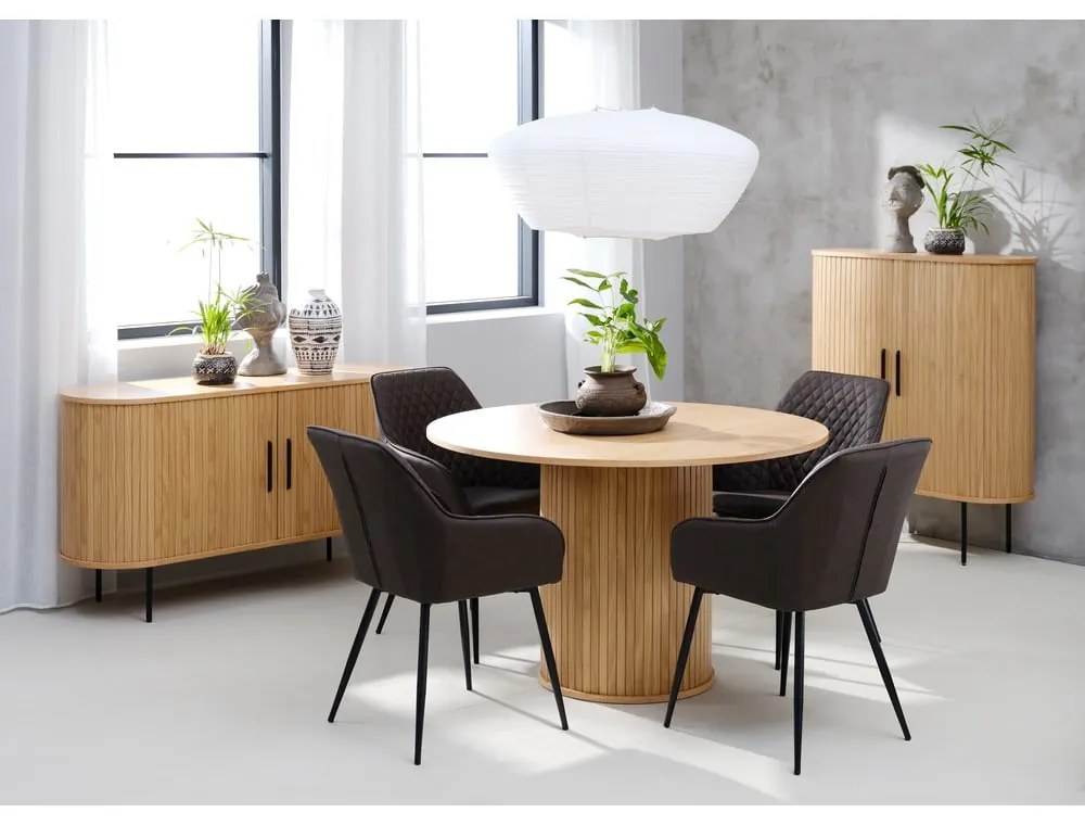 Okrągły stół w dekorze dębu ø 120 cm Nola – Unique Furniture