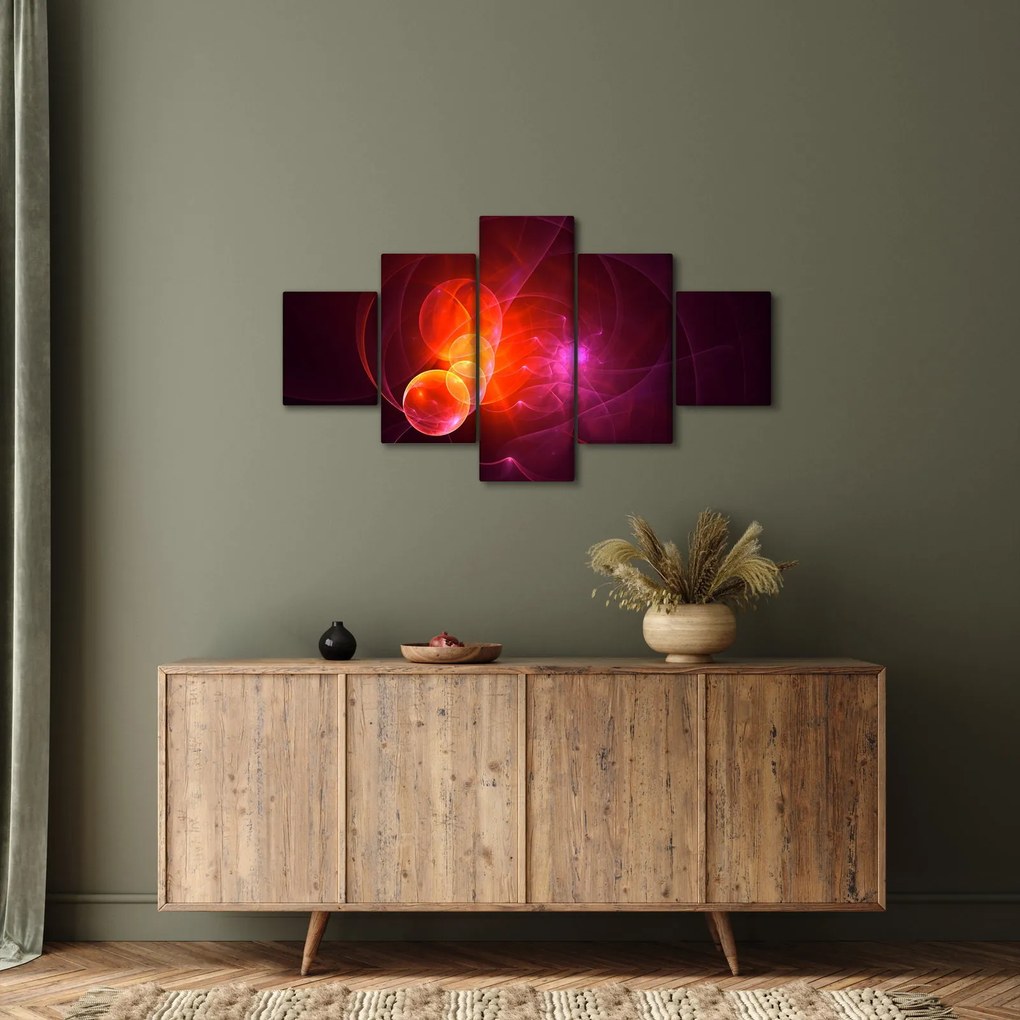 Nowoczesny obraz różowej abstrakcji (125x70 cm)