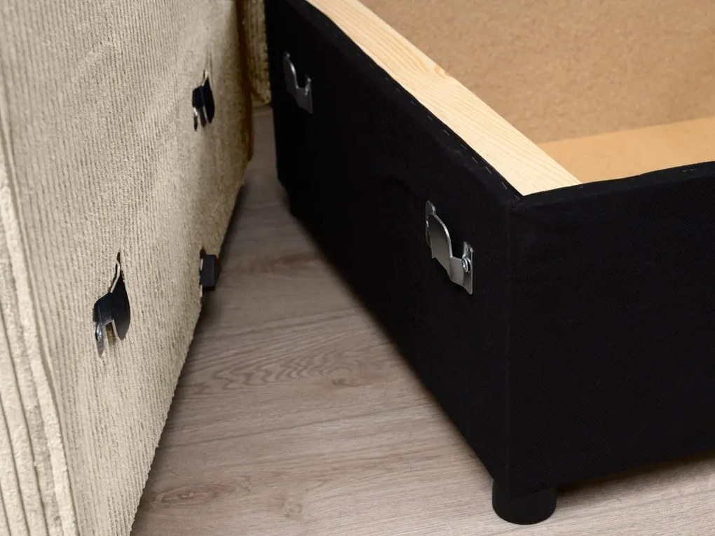 Rozkładana narożna sofa SMART COSARO kremowa, dwustronna + 2 poduszki GRATIS