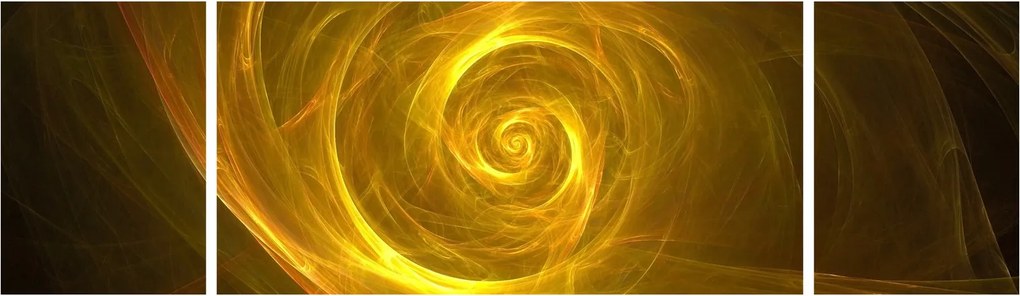 Obraz abstrakcyjnej żółtej spirali (170x50 cm)