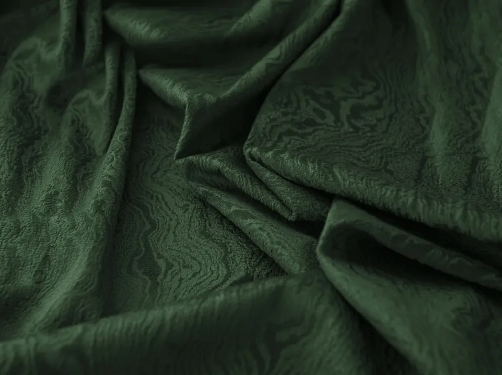 Zaciemniająca zasłona DUNES VELVET 140x250 cm, ciemnozielony Zawieszanie: Taśma z wiązaniami