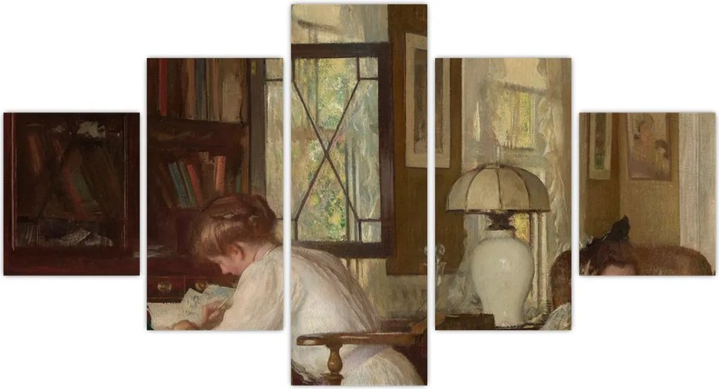 Obraz - Edmund Tarbell, Josephine and Mercie, reprodukcje (125x70 cm)