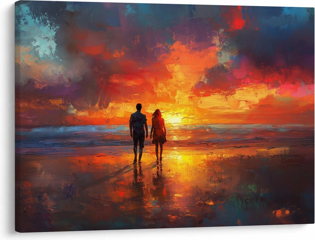 Obraz - Spacer po plaży (70x50 cm)