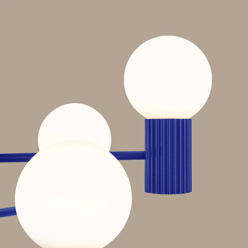 Żyrandol HALO 6 ultramaryna ryflowany SOLLUX  LIGHTING