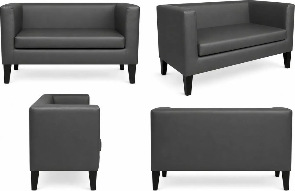 Sofa Monaco : Kolor nogi - Venge, Kolor tkaniny - EKO-SKÓRA - 23D, Typ tkaniny - Eko-skóra , Wysokość nogi - 20 cm