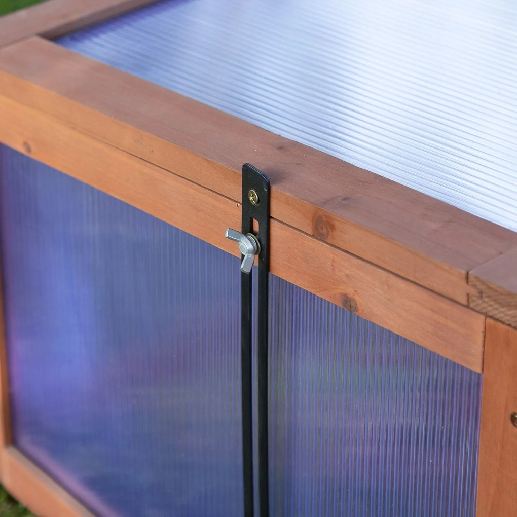 Outsunny Mała szklarnia, Ogrodowa mini szklarnia z płytami PC, Dobra przepuszczalność światła, 100D x 65S x 40W cm