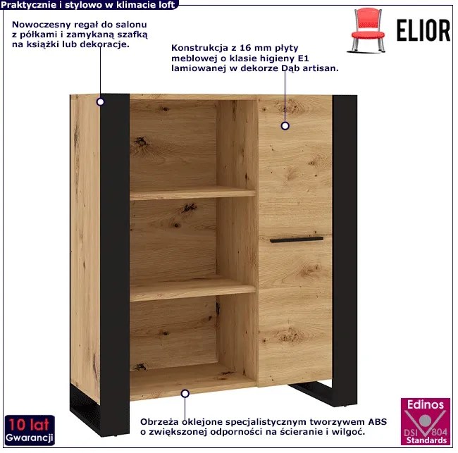 Nowoczesny regał na ubrania dąb artisan N1-G08