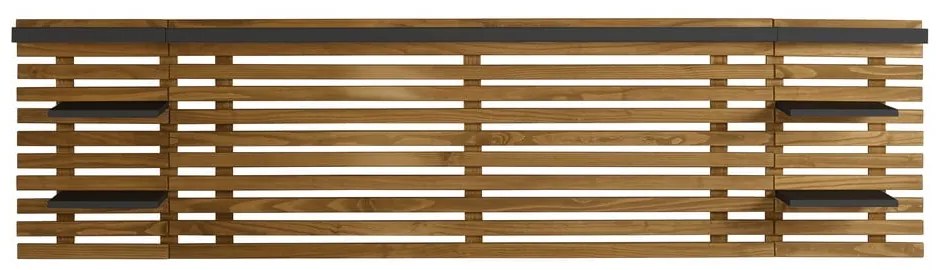Zagłówek z drewna sosnowego z czarnymi elementami 240x62 cm Nidra – Marckeric