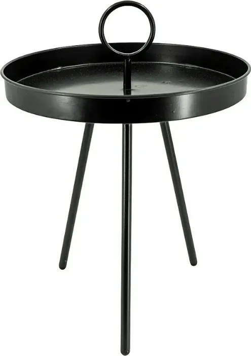 Ogródkowy stolik pomocniczy SIRVON metalowy 50x70 cm, czarny