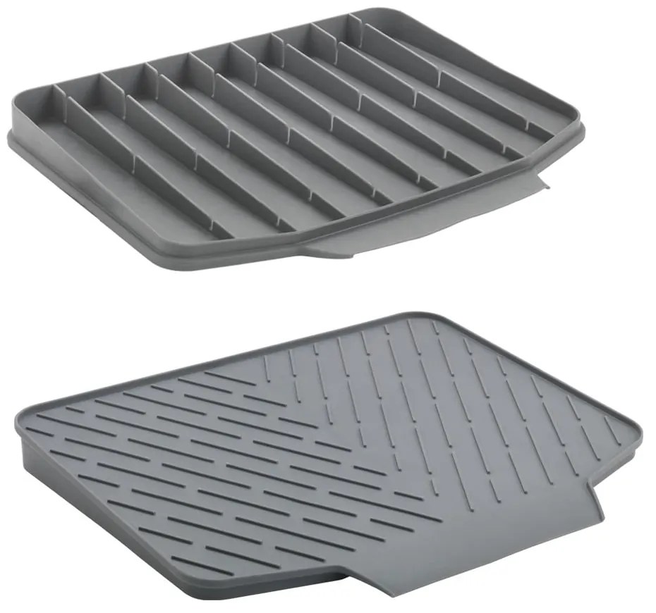 Szara plastikowa podkładka do naczyń 40x33 cm Gravity – Metaltex