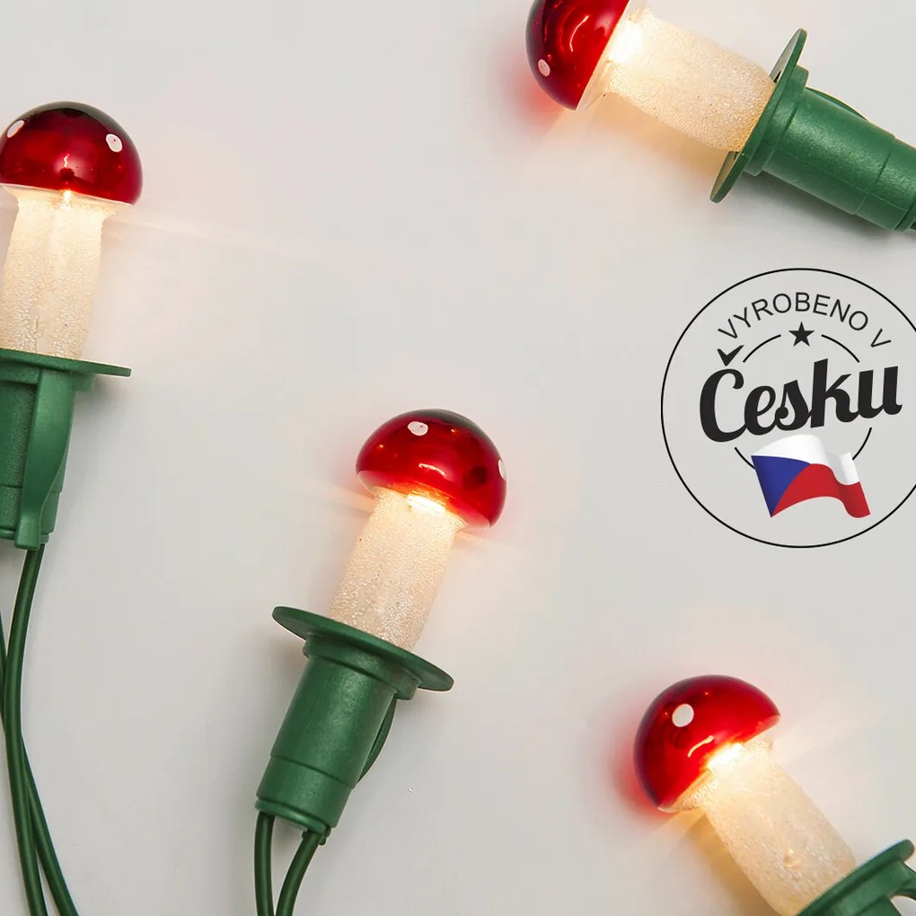 Łańcuch świetlny Muchomor czerwony, 12 żarówek