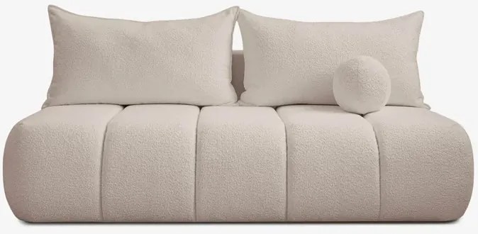 Sofa z Funkcją Spania SARIA Beżowa Boucle Nowoczesna