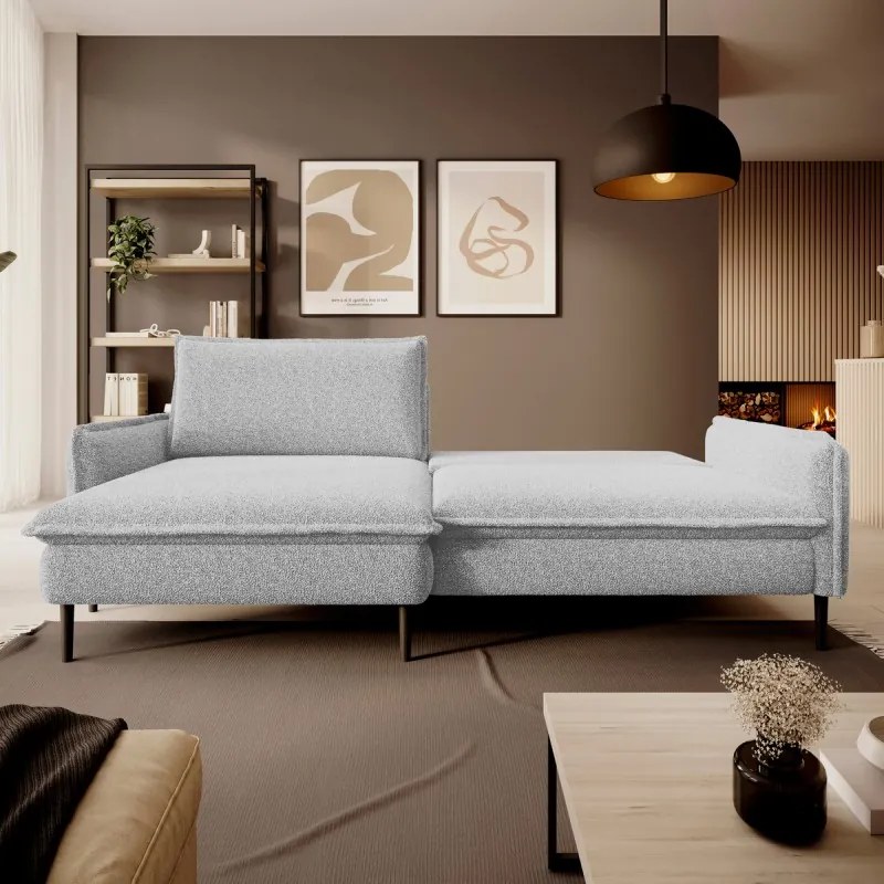 Narożnik GLOSSY z funkcją spania zestaw z poduszkami WERSAL