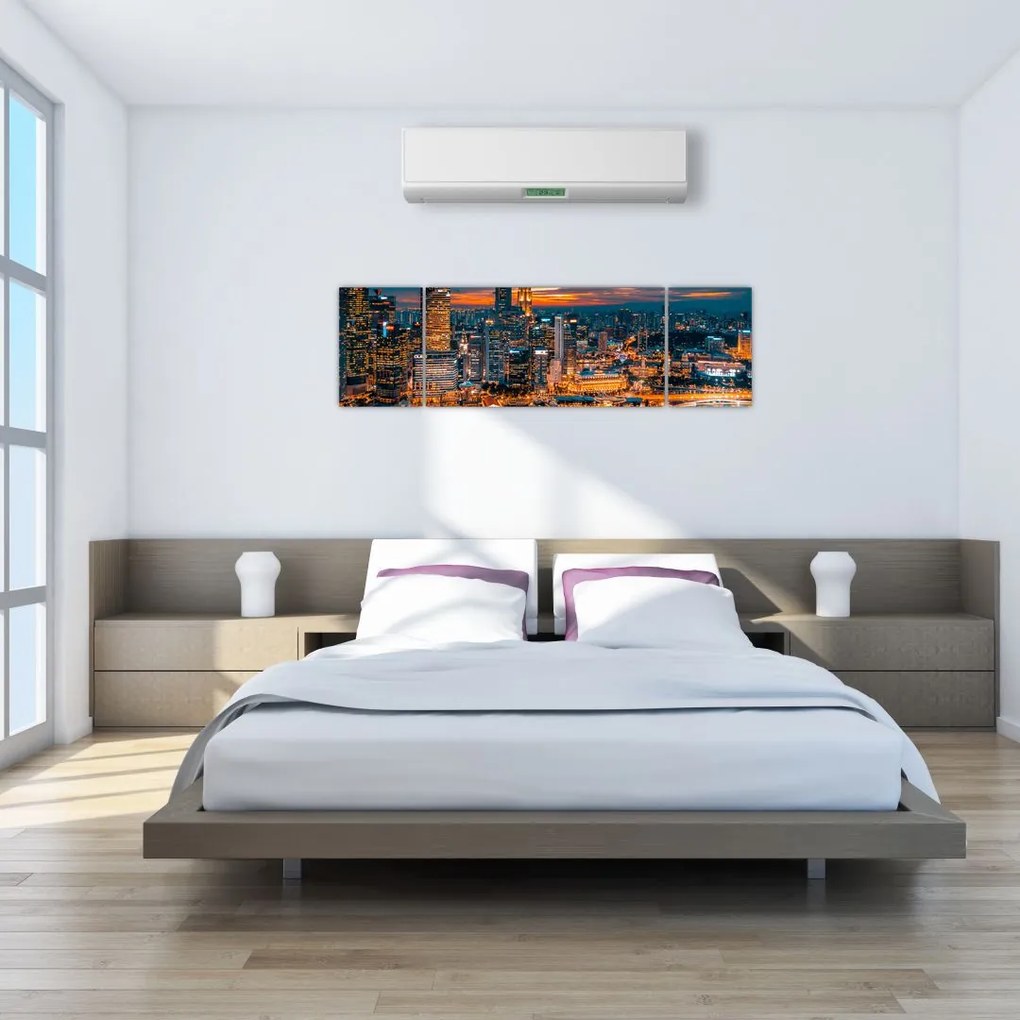 Obraz miasta nocą (170x50 cm)