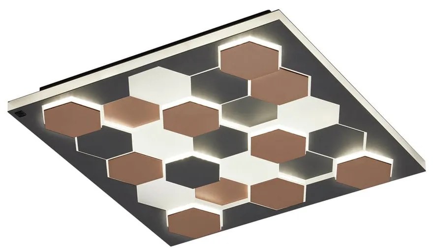 Czarna lampa sufitowa LED ze sterowaniem głosowym/mobilną aplikacją i metalowym kloszem 55x55 cm Cifavo – CINQUE