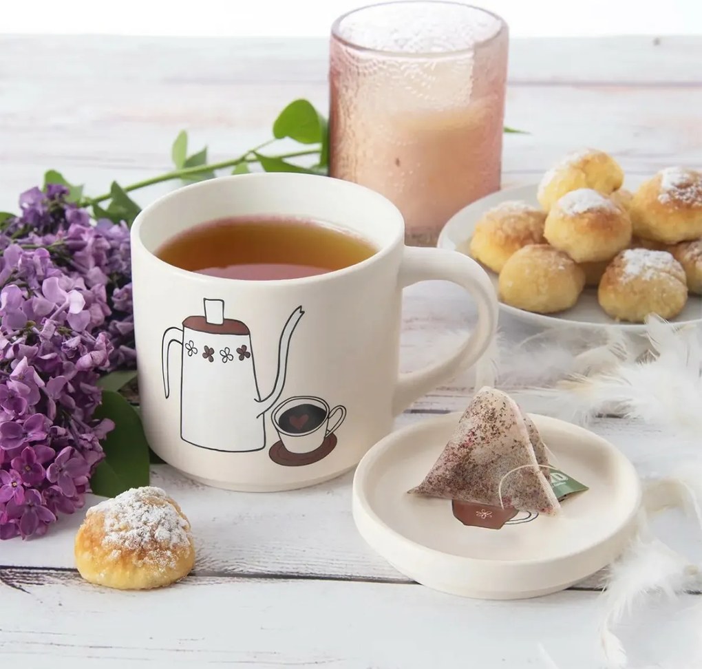 Orion Kubek porcelanowy z pokrywką Kawa, 0,45 l