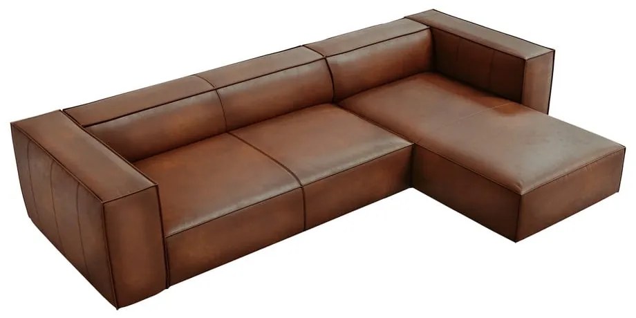 Koniakowy skórzany narożnik (prawostronny) Madame – Windsor &amp; Co Sofas