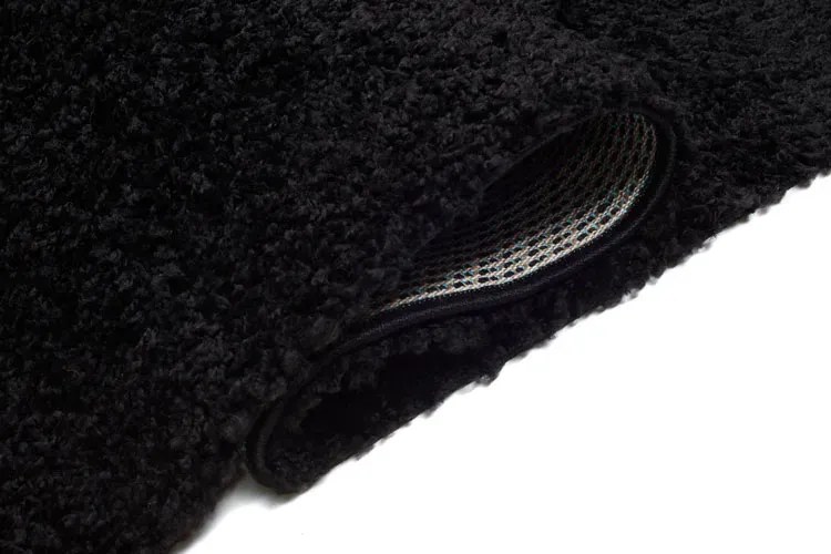 Czarny nowoczesny chodnik shaggy na metry D7-M30