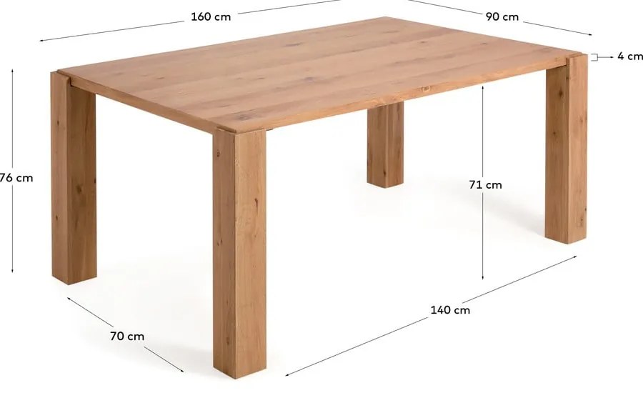 Stół w dekorze dębu 90x160 cm Deyanira – Kave Home