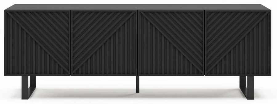 Czarna szafka pod TV 161x55x35 cm Peta – Marckeric