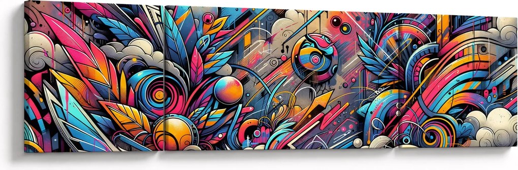 Obraz - Kolorowe graffiti (170x50 cm)