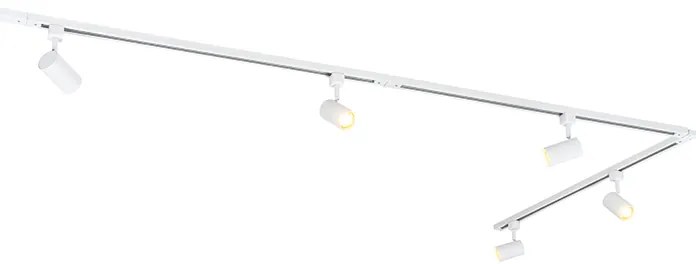 Nowoczesny system szynowy biały 1-fazowy z 5 reflektorami - Iconic Jeana