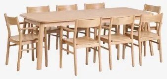 Zestaw Stołu Rozkładanego 220-320x95 Cm Treveris I 8 Krzeseł Jadalnianych Z Drewna Dębowego Mara Signature Roble - Sklum