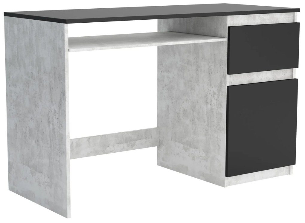 Biurko komputerowe młodzieżowe szkolne 120 cm REMI1 Beton/Czarny