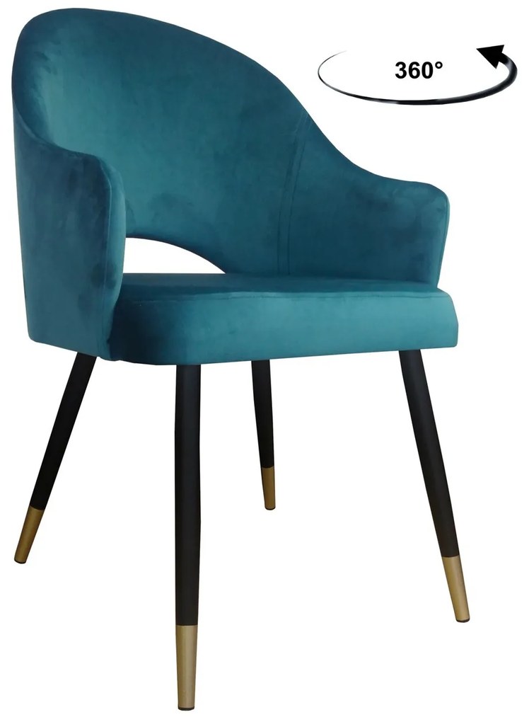 Krzesło obrotowe Velvet podstawa czarno-złota MG20