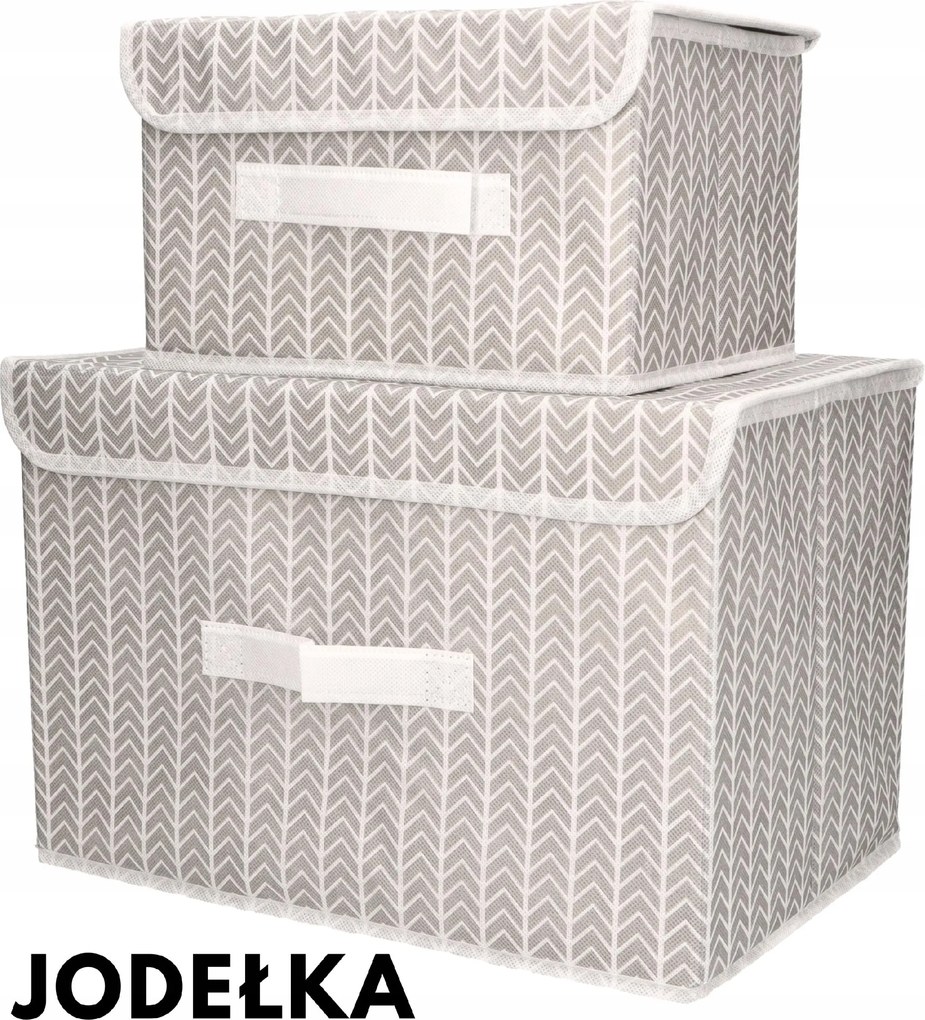 Organizery tekstylne 38x25x23 cm + 26x20x16cm komplet 2 sztuk z pokrywami