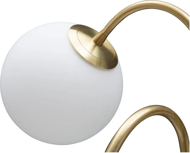 Lampa stołowa w biało-złotym kolorze ze szklanym kloszem (wysokość 74 cm) Glamy – Mauro Ferretti