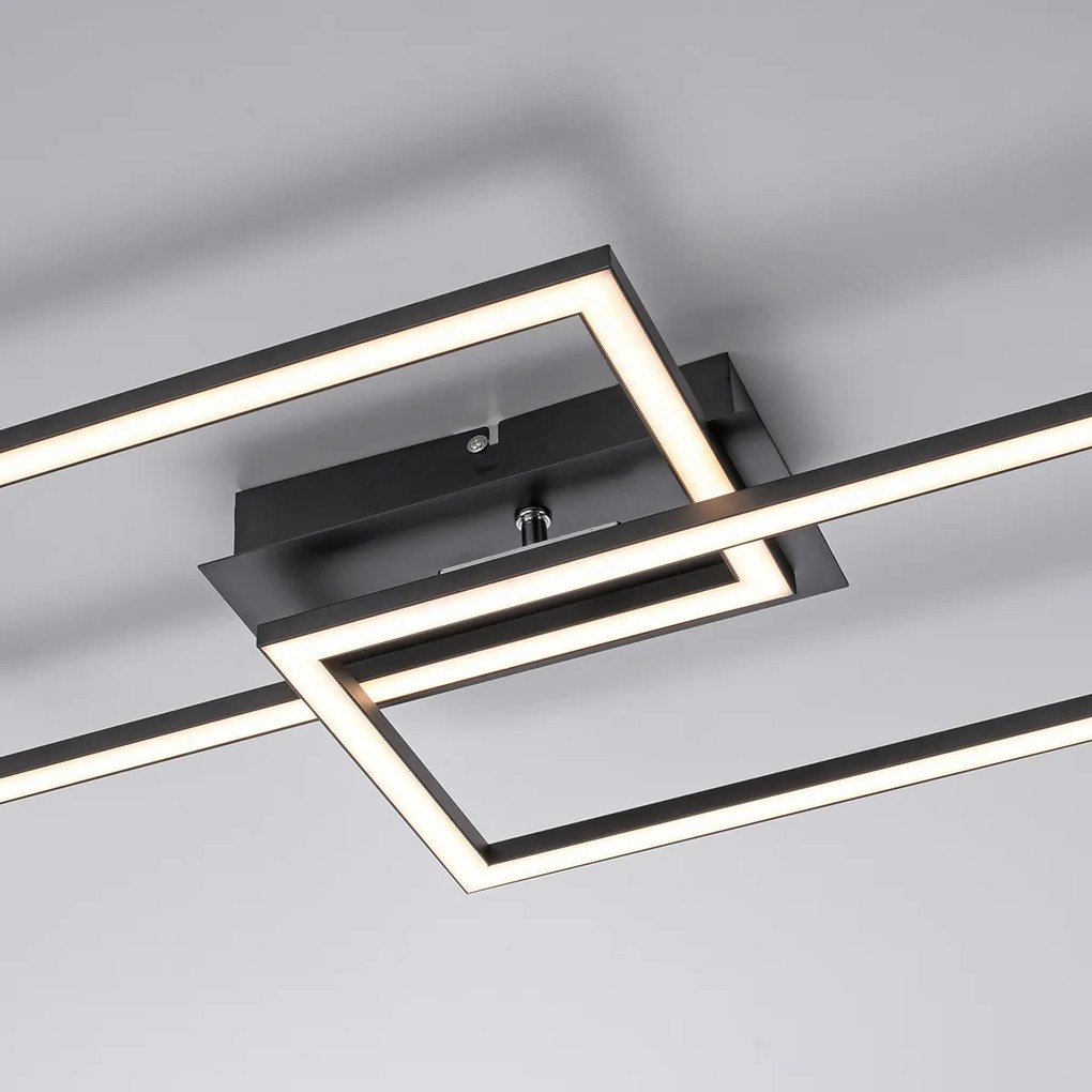 Plafon / Lampy sufitowe czarny w tym LED 3-stopniowy ściemniacz 54 cm - Georgi Nowoczesny Oswietlenie wewnetrzne
