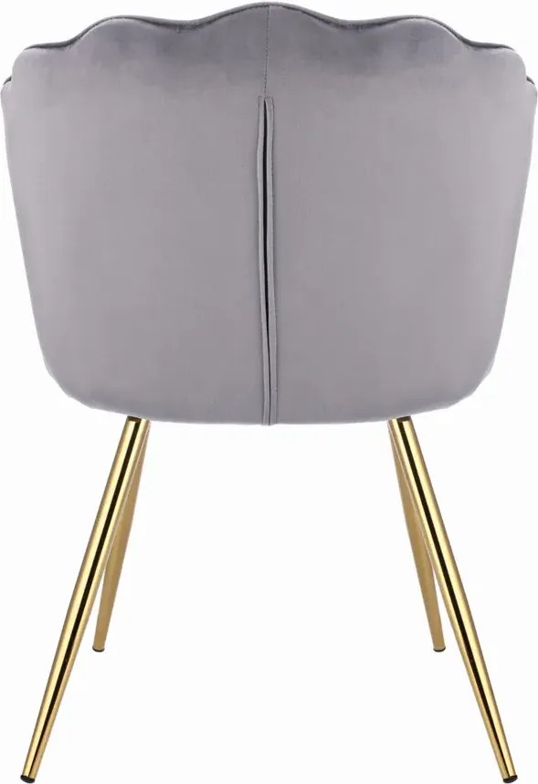 Szare pikowane krzesło w stylu glamour N6-N68