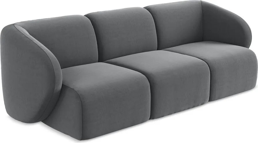Szara aksamitna sofa 244 cm Lani – Makamii