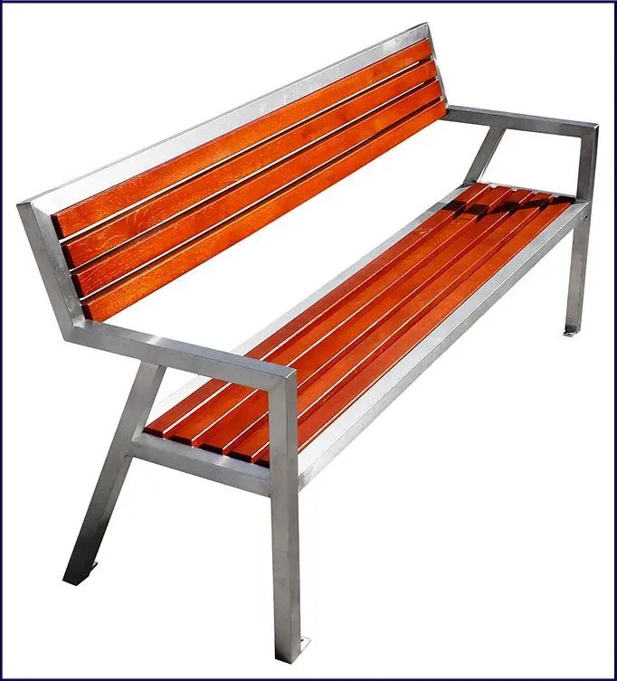 Nowoczesna drewniana ławka parkowa 150 cm 84 kolory S6-K01