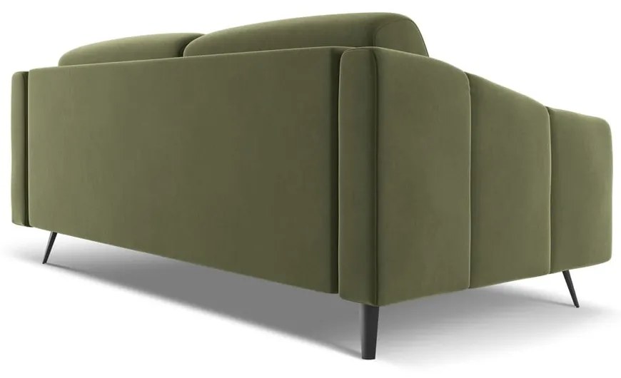 Zielona aksamitna sofa 202 cm Nalu – Makamii