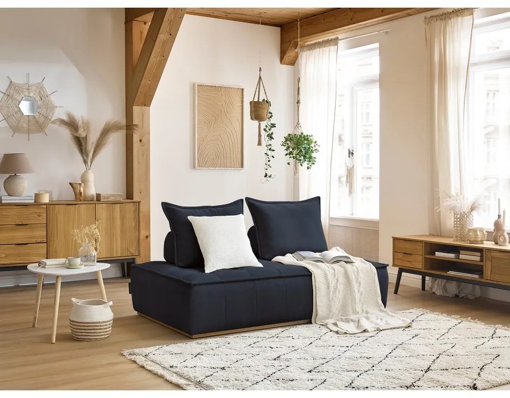 Ciemnoniebieska sofa z tkaniny szenilowej 175 cm Elisa – Bobochic Paris