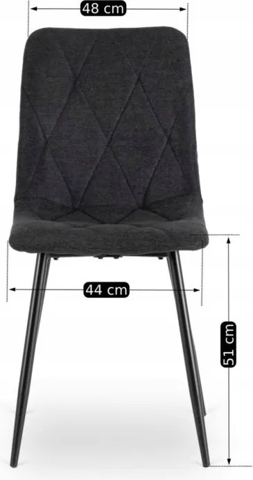 Zestaw Stół Okrągły Rozkładany HARRY 102-142 cm Dąb Craft/Czarny i 4 Krzesła Tapicerowane ROBIN 2 Czarne Nowoczesne