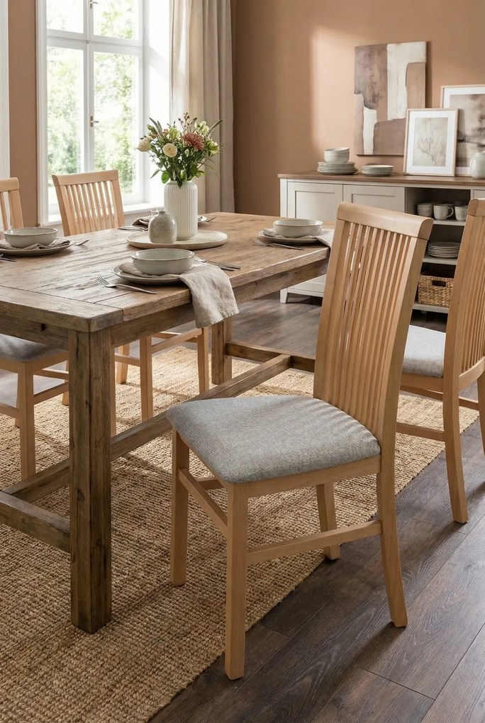 Drewniane Krzesło Z Tapicerowanym Siedziskiem Dąb Artisan + Szary T7-Z67