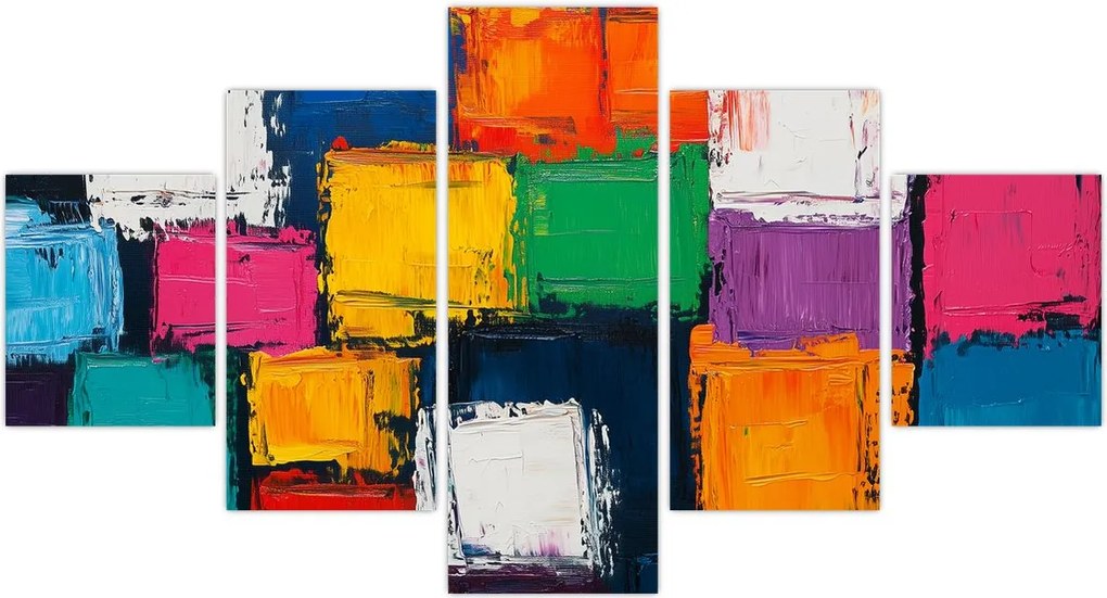 Obraz - Obraz z kolorowymi kwadratami (125x70 cm)
