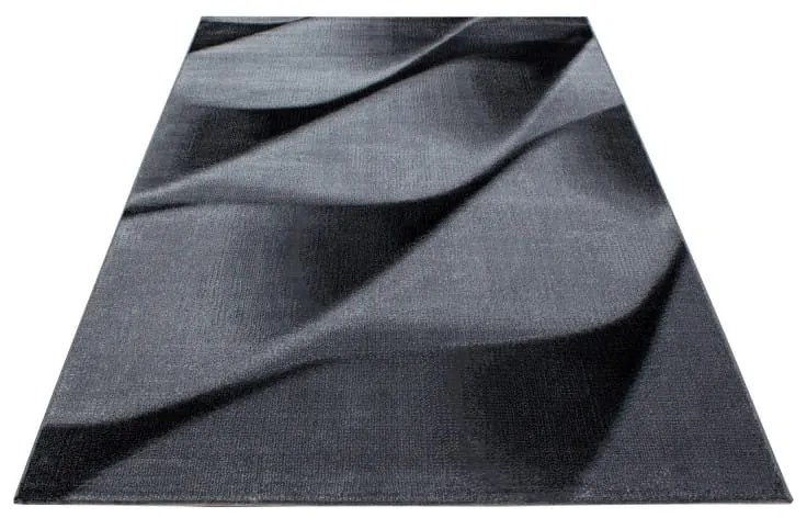 Dywan nowoczesny Parma fale szaro-czarny 240 cm x 340 cm
