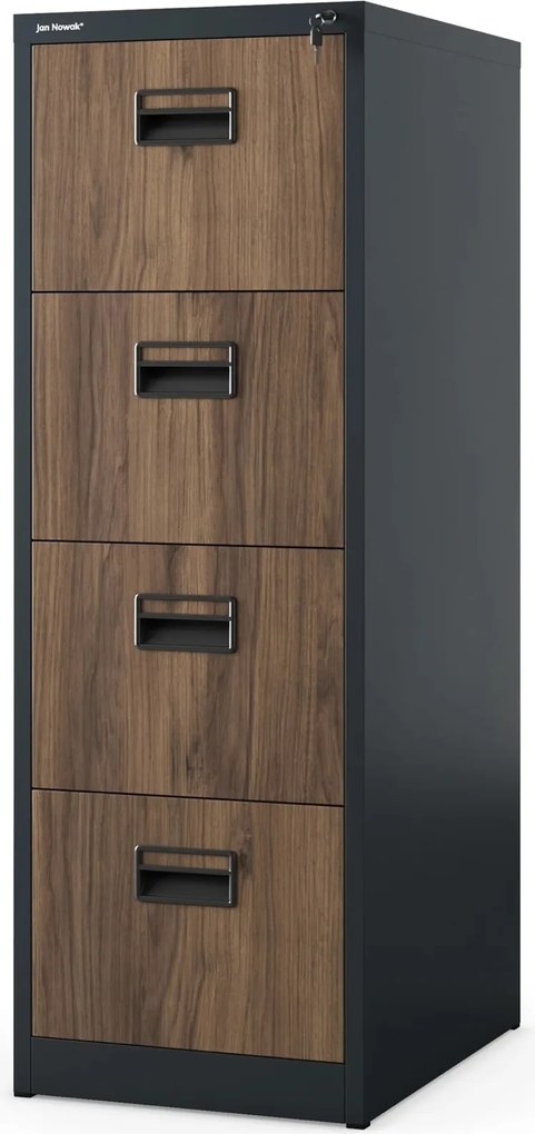 Szafka kartotekowa Eco Design Sara V4, 46x62x132 cm, antracyt/orzech