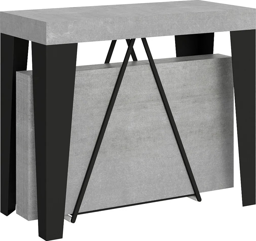 Konsola rozkładana 90x40/196 cm Algo Small cementu rama w kolorze antracytu