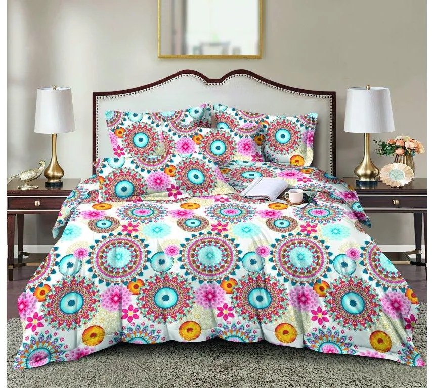 PrzytulneMieszkanie.pl PrzytulneMieszkanie.pl Pościel z mikrofibry GEOMANDALA kolorowa Rozmiar pościeli: 2 szt 70 x 90 cm | 200 x 220 cm