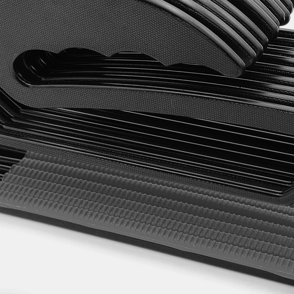 Zestaw wieszaków z antypoślizgową nakładką SOFTY 20 szt. czarno-szare