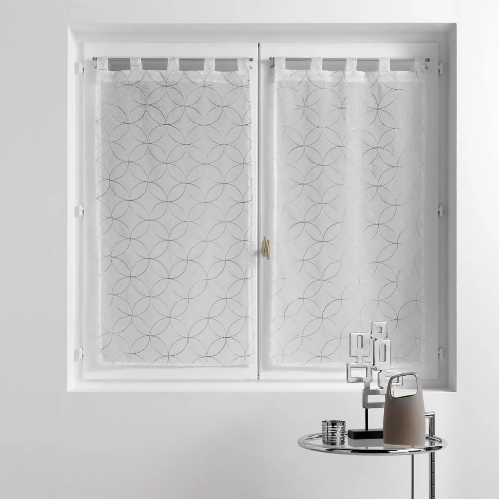 Biało-szare firanki z woalu zestaw 2 szt. 60x90 cm Olympia – douceur d'intérieur