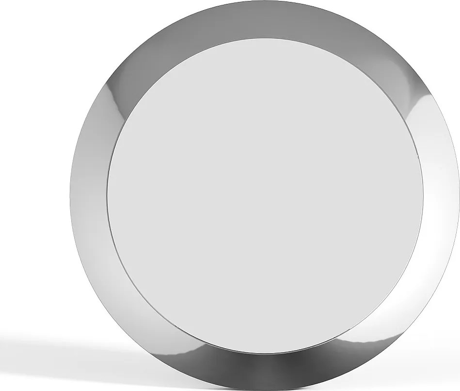 Lustro ścienne okrągłe aluminiowe - śr. 90 cm - Chromowane -ZIRYA