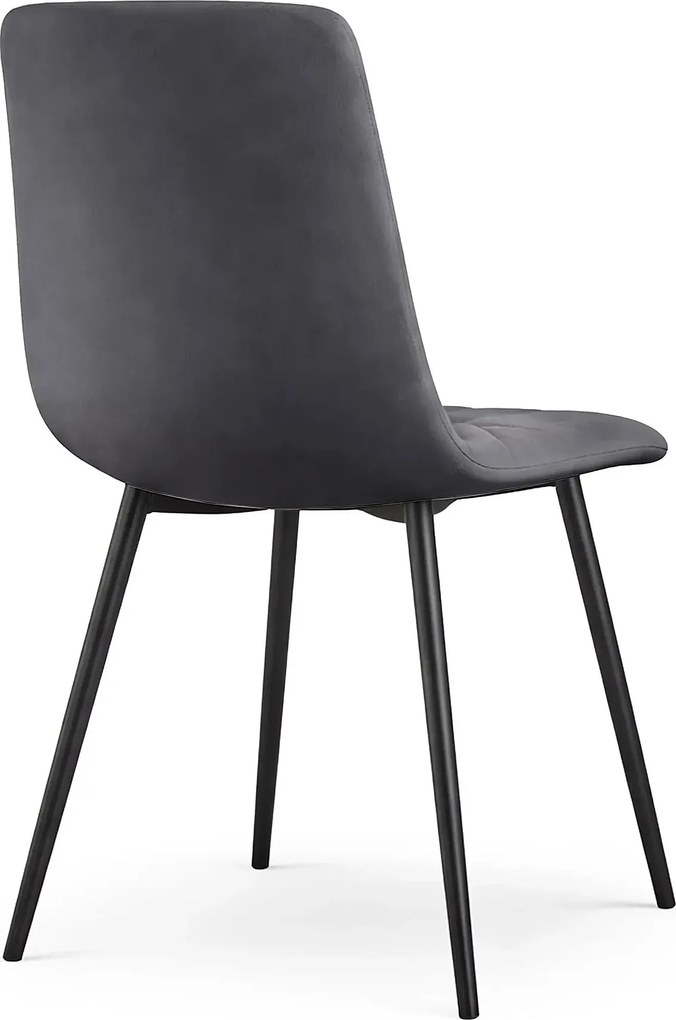 Zestaw 2 grafitowych krzeseł tapicerowanych welurem F7-R36